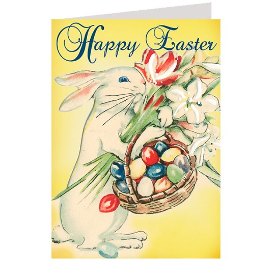 Bunny Easter Basket Easter Card ~ England